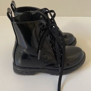 Size 6 Toddler Girls Black Combat Boots Black